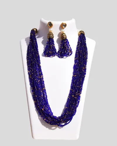 Stylish Partywear Glass Beads Jewellery Set