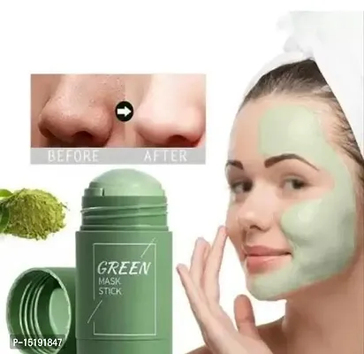 Green Tea Cleansing Mask Stick for Face For Blackheads Whiteheads Oil Control OR Natural Green Tea Extracts Rich Mask Stick For Face Purifying Clay Stick Mask For Deep Cleaning