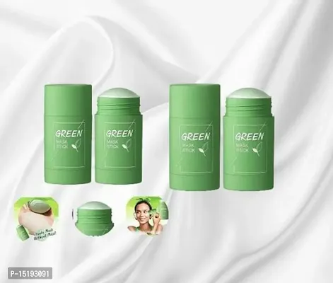 Green Tea Cleansing Mask Stick for Face For Blackheads Whiteheads Oil Control PACK OF 2