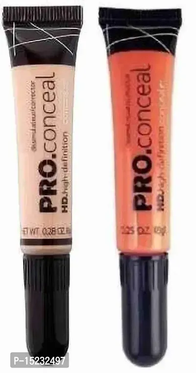 PRO CONCEAL CORRECTOR ORANGE  YELLOW HD CONCEALER ESPRESSO | Natural Finish, Type: Cream (Pack of 2)-thumb0