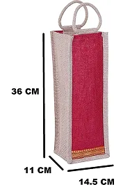 DHRUVA SALES Handi Craft Collection Covers Eco-Friendly Jute Water Bottle Bag with Handles-thumb3