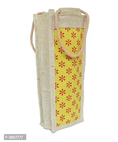 DHRUVA SALES Handi Craft Collection Covers Eco-Friendly Jute Water Bottle Bag with Handles-thumb2