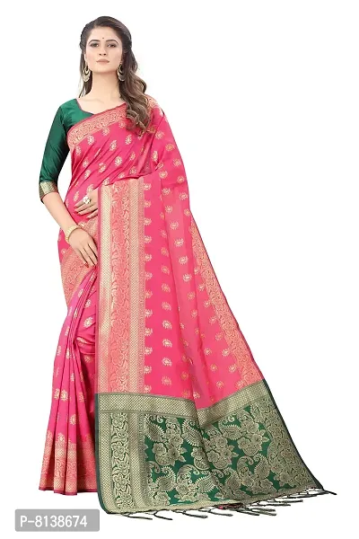 Pink Chanderi silk saree