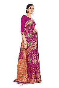 Stylish Art Silk Wine Woven Design Saree with Blouse piece-thumb1