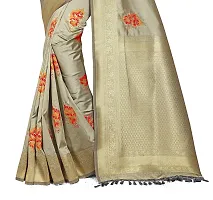 Stylish Art Silk Cream Woven Design Saree with Blouse piece-thumb3