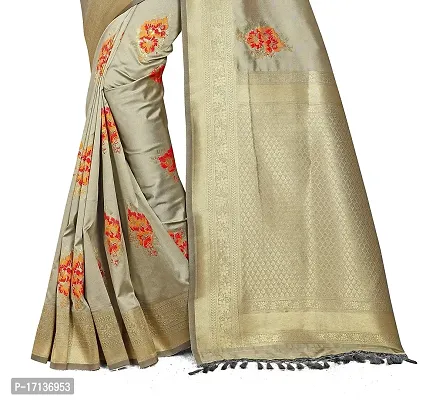 Stylish Art Silk Cream Woven Design Saree with Blouse piece-thumb4