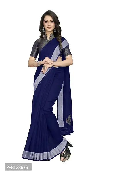 Buy INDIA SILK PWCS LTD Women's Linen Cotton Slub Bhagalpuri Saree with  Piping and Blouse (CSZCP105, Mehendi Green, Black) at Amazon.in