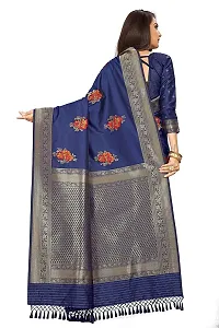 Stylish Art Silk Blue Woven Design Saree with Blouse piece-thumb2