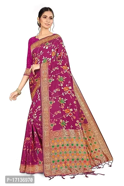 Stylish Art Silk Wine Woven Design Saree with Blouse piece-thumb0