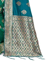 Stylish Art Silk Blue Woven Design Saree with Blouse piece-thumb3