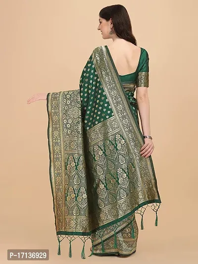 Stylish Art Silk Green Woven Design Saree with Blouse piece-thumb3