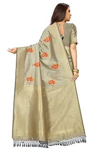 Stylish Art Silk Cream Woven Design Saree with Blouse piece-thumb2