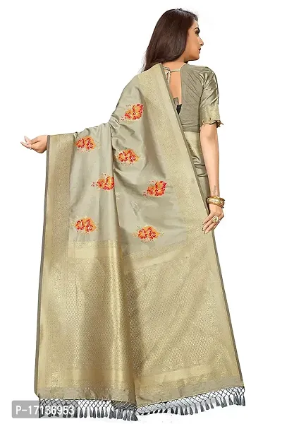 Stylish Art Silk Cream Woven Design Saree with Blouse piece-thumb3