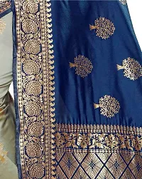 Stylish Art Silk Blue Woven Design Saree with Blouse piece-thumb3