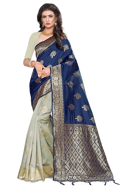 Stylish Art Silk Woven Design Saree with Blouse piece