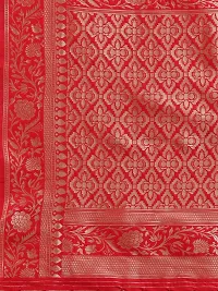 Panchaamrit Banarasi Paisley Design Silk Blend Saree With Unstitched Blouse Piece - Red-thumb3