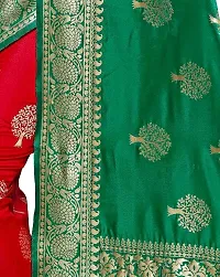 Stylish Art Silk Green Woven Design Saree with Blouse piece-thumb3