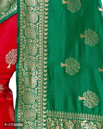 Stylish Art Silk Green Woven Design Saree with Blouse piece-thumb4