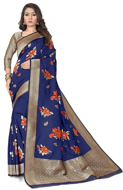 NITYA Women's Banarasi Art Silk Saree With Blouse Piece