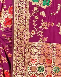 Stylish Art Silk Wine Woven Design Saree with Blouse piece-thumb3