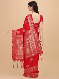 Panchaamrit Banarasi Paisley Design Silk Blend Saree With Unstitched Blouse Piece - Red-thumb2