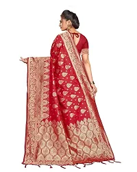 Stylish Art Silk Red Woven Design Saree with Blouse piece-thumb2