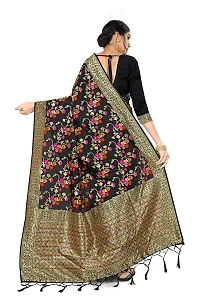 NITYA Women's Banarasi Art Silk Saree With Unstitched Blouse Piece (NT-15.001.04_Black)-thumb2