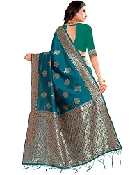 Stylish Art Silk Blue Woven Design Saree with Blouse piece-thumb2