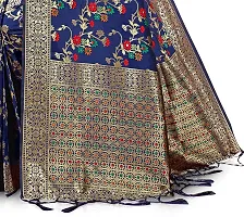 Stylish Art Silk Blue Woven Design Saree with Blouse piece-thumb3