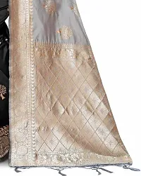 Stylish Art Silk Grey Woven Design Saree with Blouse piece-thumb2