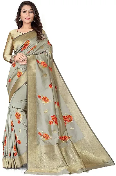 Attractive Art Silk Saree with Blouse piece 