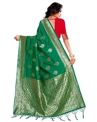 Stylish Art Silk Green Woven Design Saree with Blouse piece-thumb2