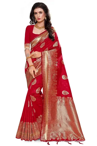 Nitya Soft Kota Kanjivaram Silk Blend Jacqaurd Woven Saree with Unstitched Blouse Piece| Lichi Silk Saree with Soft Golden Zari Work