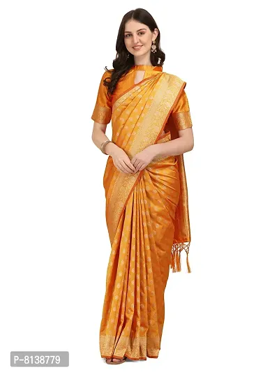 Panchaamrit Banarasi Traditional Design Silk Blend Saree With Unstitched Blouse Piece - MUSTERED