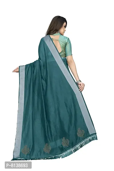 Panchaamrit Bhagalpuri Cotton Linen Saree/Ethnic Wear Saree - (Rama)-thumb4