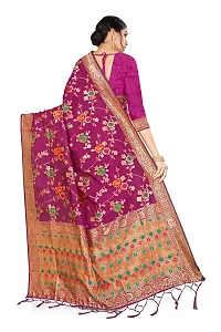 NITYA Women's Banarasi Art Silk Saree With Blouse (NT-32.001.03_Wine)-thumb2