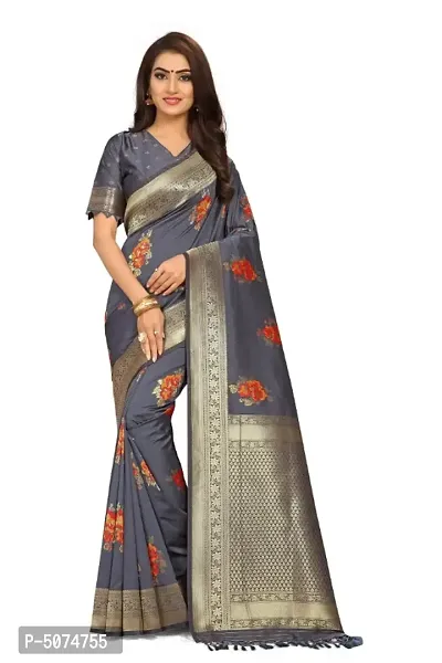 Latest Beautiful Silk Blend Saree with Blouse piece