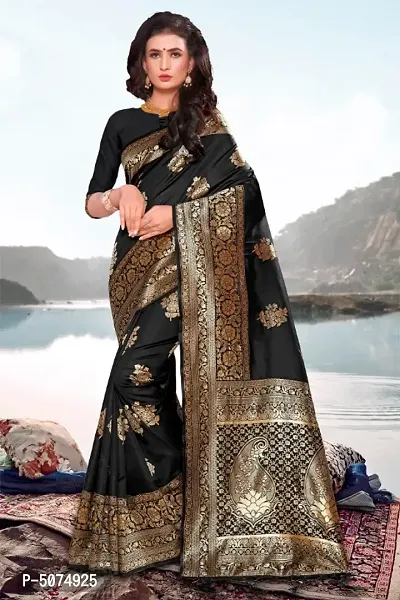 Latest Beautiful Silk Blend Saree with Blouse piece