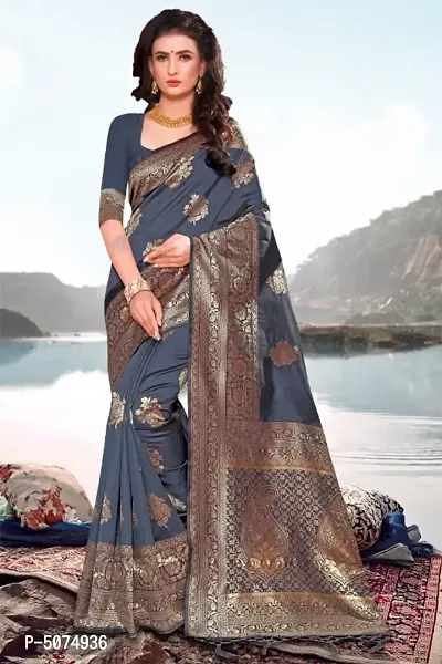 Latest Beautiful Silk Blend Saree with Blouse piece