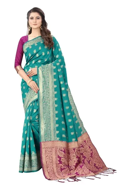 Beautiful Silk Blend Saree with Blouse piece