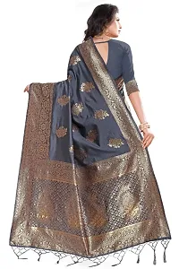 Stylish Banarasi Silk Blend Saree With Blouse Piece-thumb2