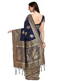 Womens Banarasi Silk Blend Saree With Blouse Piece-thumb2