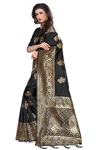 Womens Banarasi Silk Blend Saree With Blouse Piece-thumb3