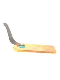 Raj Furniture Big Size Traditional Wooden Base Vegetable Cutter / Iron Vili / Pahsul / Polad / Boti / Aruvamanai (Size- Length- 36 cm, Width- 7.5 cm, Blade Length- 23 cm)-thumb1