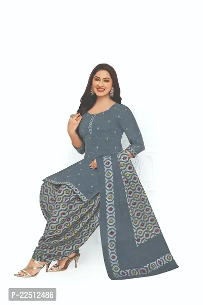 Stylish Fancy Designer Cotton Unstitched Dress Material Top With Bottom Wear And Dupatta Set For Women-thumb2