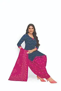 Stylish Fancy Designer Cotton Unstitched Dress Material Top With Bottom Wear And Dupatta Set For Women-thumb1