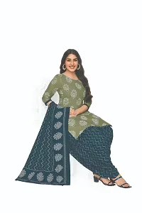 Stylish Fancy Designer Cotton Unstitched Dress Material Top With Bottom Wear And Dupatta Set For Women-thumb1