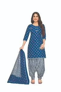 Stylish Fancy Designer Cotton Unstitched Dress Material Top With Bottom Wear And Dupatta Set For Women-thumb1