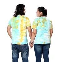 pariferry Pack of 2 Couple Tie  Dye Round Neck Black T-Shirt-thumb2