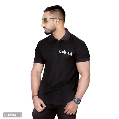 pariferry SATYAMEV JAYATE Tshirt Unisex Black (Small)-thumb2